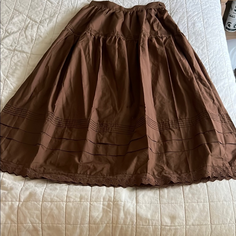 Elegant Brown A-Line Skirt